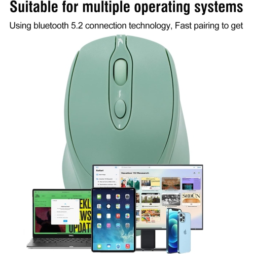 Souris Bluetooth 1PCS, souris sans fil rechargeable pour portable/iPad/MacBook Pro/Air, souris portative mince silencieuse