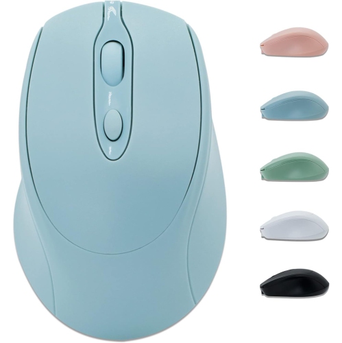 RISOKEYS  1PCs Bluetooth Mouse, Rechargeable Wireless Mouse for Laptop/ipad/macbook Pro/air, Silent Mouse Portable Slim(Blue)