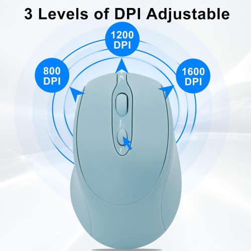 1PCS Bluetooth Mouse,Rechargeable Wireless Mouse for Laptop/iPad/MacBook Pro/Air, Silent Mouse Portable Slim(Blue)