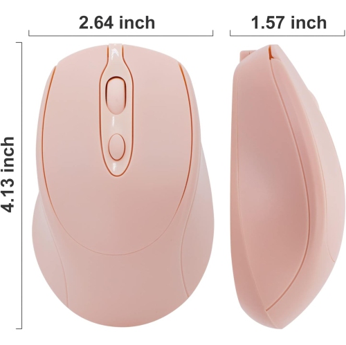 1PCS Bluetooth Mouse,Rechargeable Wireless Mouse for Laptop/iPad/MacBook Pro/Air, Silent Mouse Portable Slim(Pink)
