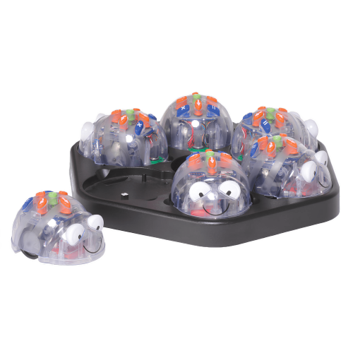 TTS 6 Blue-Bot Coding Robot with Docking Station, 1-Set Wooden Tunnels & FREE 10pcs Clip on Shells White, STEM Educational Classroom Teaching and