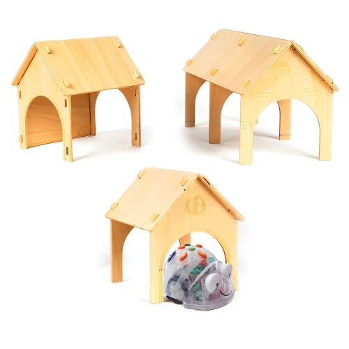 TTS 6 Blue-Bot Coding Robot with Docking Station, 1-Set Wooden Tunnels & FREE 10pcs Clip on Shells White, STEM Educational Classroom Teaching and