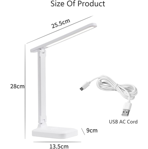 LED Reading Light, Portable Foldable Desk Lamp, 15W Bedside Reading Study Lamp, USB Charging, Suitable for Home, Office