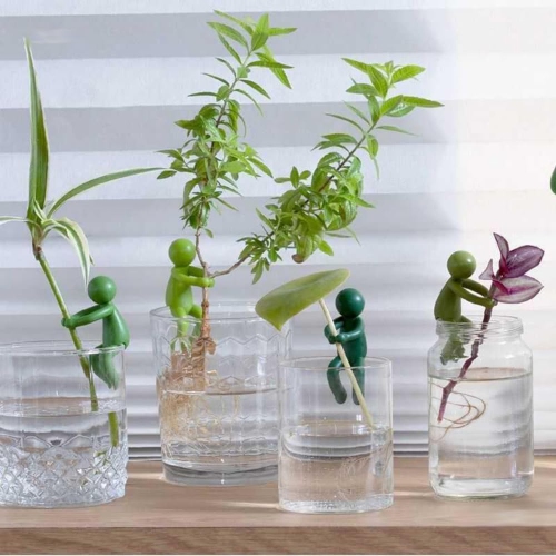 Plant figurine stand, plant hydroponic stand, cup wall plant support stand, suitable for office and living room