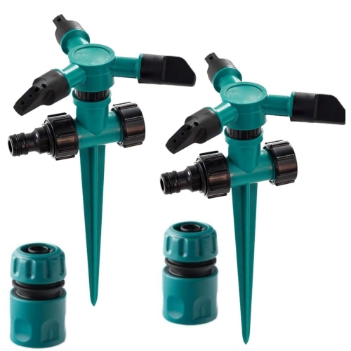 2-Piece Garden Automatic Sprinkler, 360° Rotating Lawn Sprinkler for Yard Garden Lawn