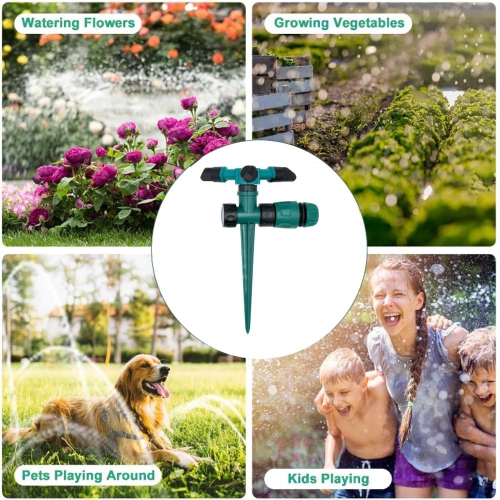 2-Piece Garden Automatic Sprinkler, 360° Rotating Lawn Sprinkler for Yard Garden Lawn
