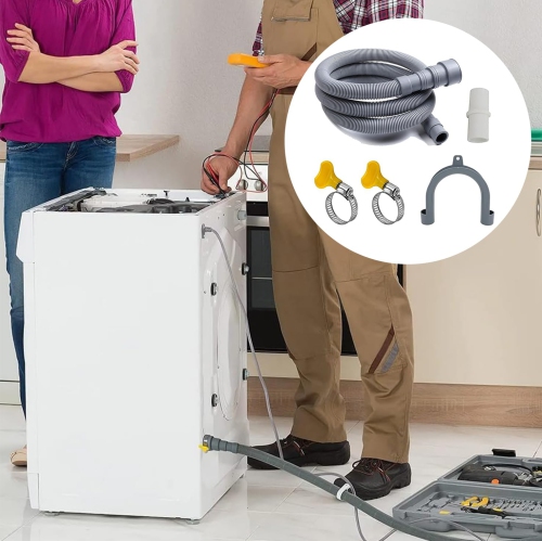 6.56 pi Trousse d'extension de tuyau d'évacuation de la laveuse pour laveuse ondulée flexible de vidange de lave-vaisselle