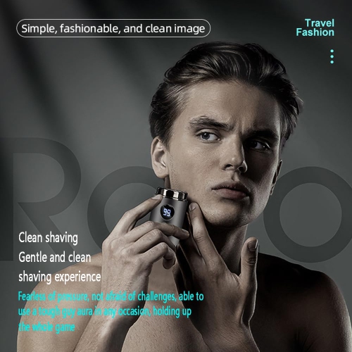 Portable Electric Shaver, USB Rechargeable Men's Shaver with Digital Display, Compact and Portable for Office and Travel