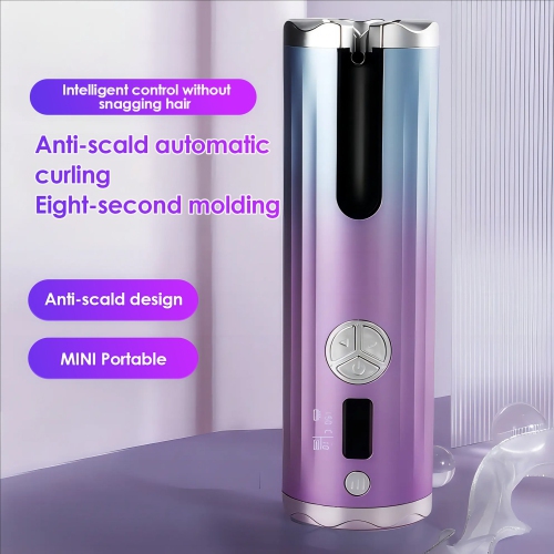 Portable Electric Curler USB Rechargeable Automatic Curler 6-speed Temperature Control Suitable for Travel, Home Use