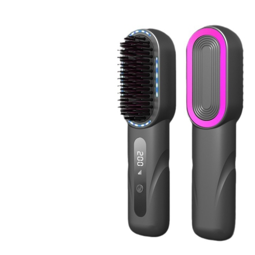 Peigne à cheveux droits sans fil, peigne de soins capillaires à ions négatifs, peigne à friser avec peigne de chargement portatif