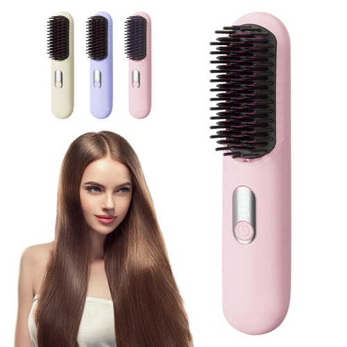 Fer plat portatif sans fil 2 en 1, fer à friser chauffant rechargeable avec écran LED, outils de voyage pour les cheveux