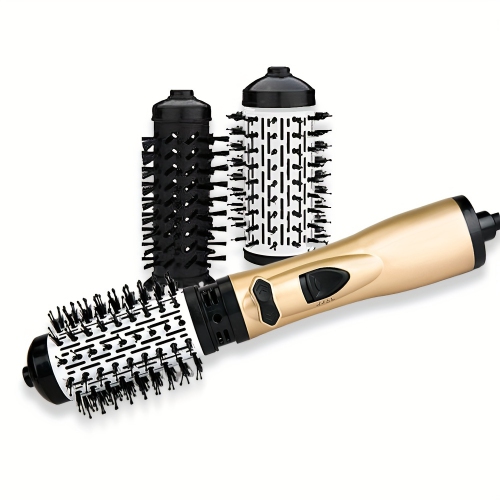 Outil de coiffure à air chaud 2-en-1, brosse rotative pour sèche-cheveux avec 1 grande et 1 petite tête de brosse, pour une utilisation en voyage ou