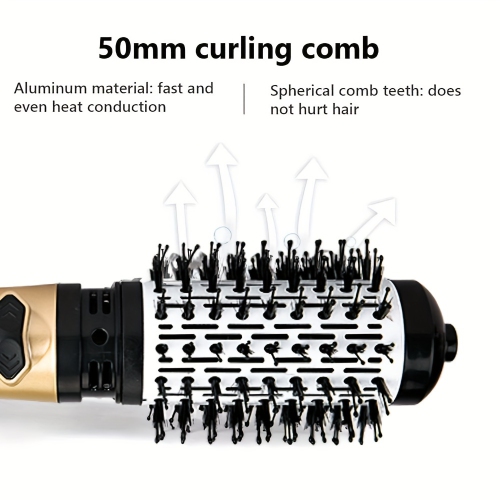Outil de coiffure à air chaud 2-en-1, brosse rotative pour sèche-cheveux avec 1 grande et 1 petite tête de brosse, pour une utilisation en voyage ou