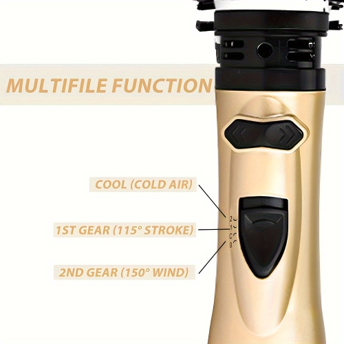 Outil de coiffure à air chaud 2-en-1, brosse rotative pour sèche-cheveux avec 1 grande et 1 petite tête de brosse, pour une utilisation en voyage ou