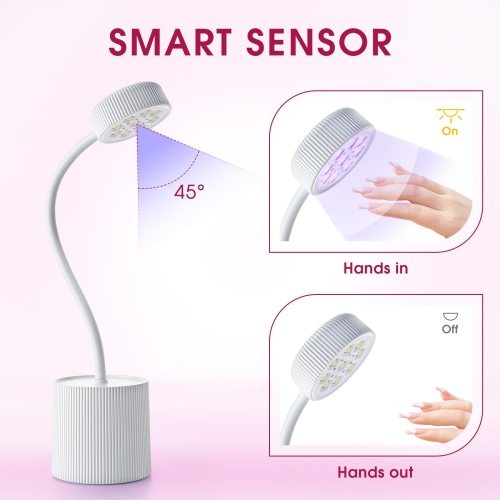 27 W – Mini lampe de Curing Flash, séchoir à ongles rechargeable à col de cygne UV, lampe à ongles portative pour le salon de manucure ou la