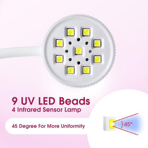 27 W – Mini lampe de Curing Flash, séchoir à ongles rechargeable à col de cygne UV, lampe à ongles portative pour le salon de manucure ou la