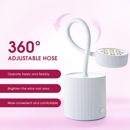 27 W – Mini lampe de Curing Flash, séchoir à ongles rechargeable à col de cygne UV, lampe à ongles portative pour le salon de manucure ou la