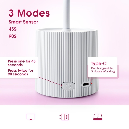 27 W – Mini lampe de Curing Flash, séchoir à ongles rechargeable à col de cygne UV, lampe à ongles portative pour le salon de manucure ou la