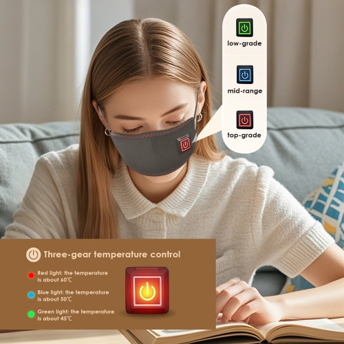 Red Light Therapy Heated Nose Mask, Rechargeable Hot Compress Nose Mask Relieves Rhinitis and Nasal Congestion