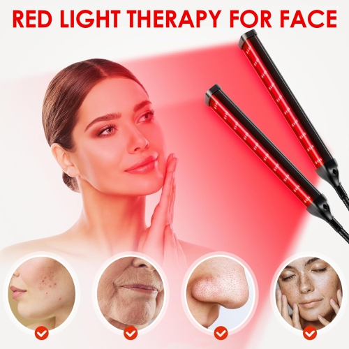 4-Head Red Light Therapy Lamp with Adjustable Stand, 660nm Red Light and 850nm Infrared Light Therapy Lamp