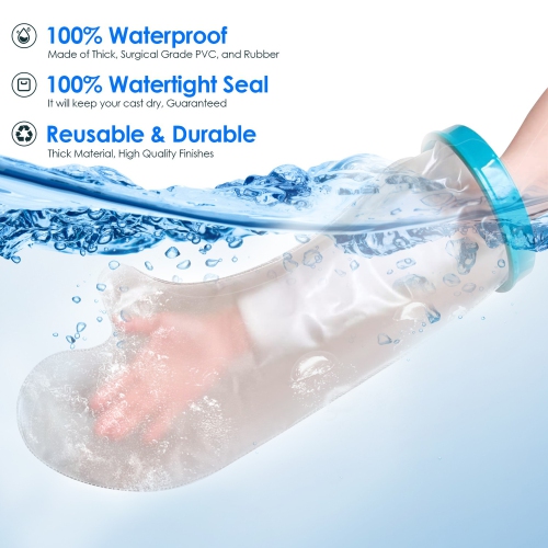 Waterproof plaster cover, adult arm plaster cover, shower arm protector shower bag for keeping arm, hand wound dry