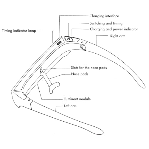 SAD Light Therapy Glasses, Portable Blue and White LED Light Therapy Lamp, Used to Improve Sleep Quality and Mood