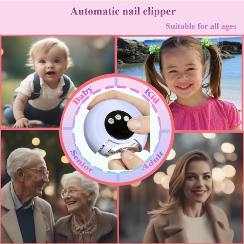 3 in 1 Electric Nail Clipper, Portable Mini Nail Clipper with Light, 3 Speeds, USB Charging, Good for Manicure