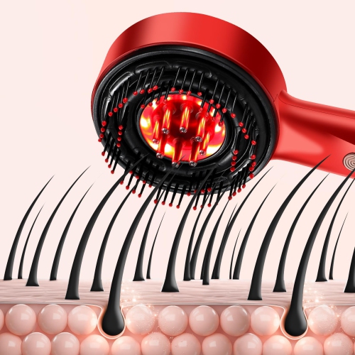 Red Light Massage Comb Electric Scalp Massage Comb Hair Oil Application Comb for Hair Care and Anti-Hair Loss