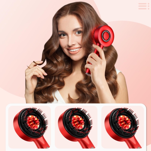 Red Light Massage Comb Electric Scalp Massage Comb Hair Oil Application Comb for Hair Care and Anti-Hair Loss