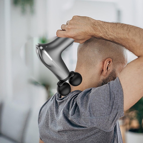Appareil de massage électrique à deux têtes, Relaxeur musculaire portatif intelligent, Pistolet à carénage portatif adapté à une utilisation à la