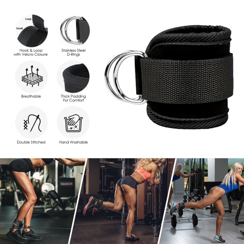 Ankle resistance band with cuffs, fitness ankle trainer for legs, buttocks workout, home exerciser for women