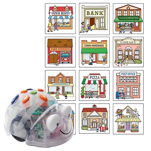 TTS  Bot Coding Robot See & Say Version With 3D Community Construction Kit Bundle, Educational Stem Programming Classroom Teaching Robotics In Blue