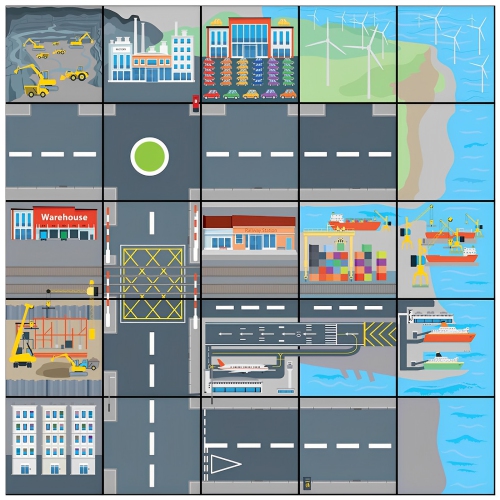 6 Blue-Bot Programmable Robot See & Say with 4 Activity Mats Country & City Bundle Pack, STEM Educational Classroom Coding Teaching and Learning