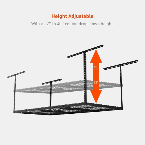 3x6ft Overhead Garage Storage Shelves, Adjustable Garage Storage Rack Organization System, Heavy Duty Metal Garage Ceiling Storage Floating Shelves