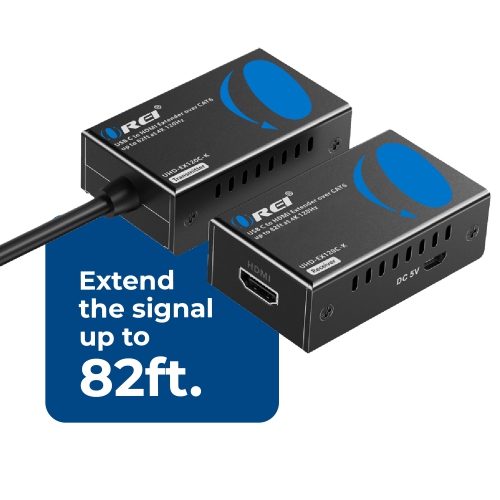 OREI 4K@120Hz HDMI Extender Over Cat6 with USB C Upto 82 Feet