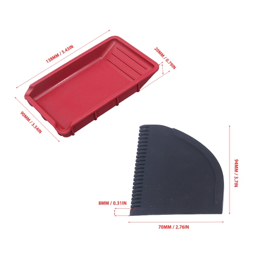 4Pcs Silicone Glue Kit 2 Brush 1 Comb and 1 Tray Uniform Application Silicone Glue Applicator Set for Woodworking