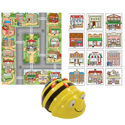 Bee-Bot Coding & Robotics See & Say Version Bundle with 1 Community Mats & 1 3D Community Construction Kit | STEM Educational Bundle Kit for Beginners