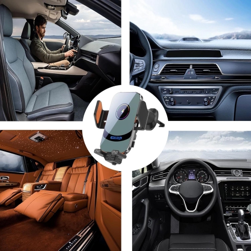 Wireless Car Charger Mount , 360-Degree Rotatable Multifunctional Phone Mount,Portable Phone Wireless Car Charger, Cell Phone Mount for Commuting