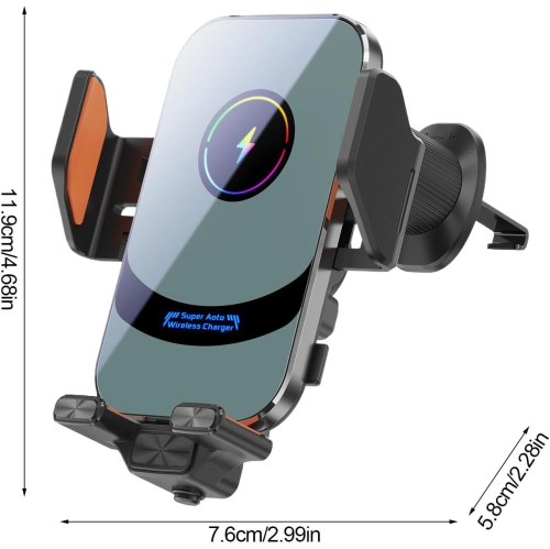 Wireless Car Charger Mount , 360-Degree Rotatable Multifunctional Phone Mount,Portable Phone Wireless Car Charger, Cell Phone Mount for Commuting