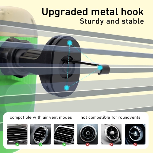 Wireless Car Charger Mount,15W Qi Fast Charger, Wireless Car Charger Smart Sensor Air Vent,for iPhone, Samsungetc