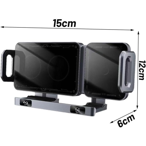 2025 New Upgraded 2 in 1 Auto Rotating Phone/Pad Holder,Fast Charging,Auto Rotating Phone Holder Car Vent Phone Mount for Phone Pad(Black)