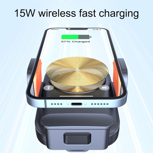 Wireless Car Charger,15W Wireless Charger Phone Holder,Car Charger Holder, 360-Degree Rotation Wireless Car Charger Mount(Double hook clip)