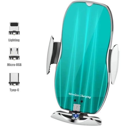 YOULIGHTS  Wireless Car Charger Mount, Qi Auto Clamping Car Phone Charging Air Vent Holder for Iphone/samsung(Silver)