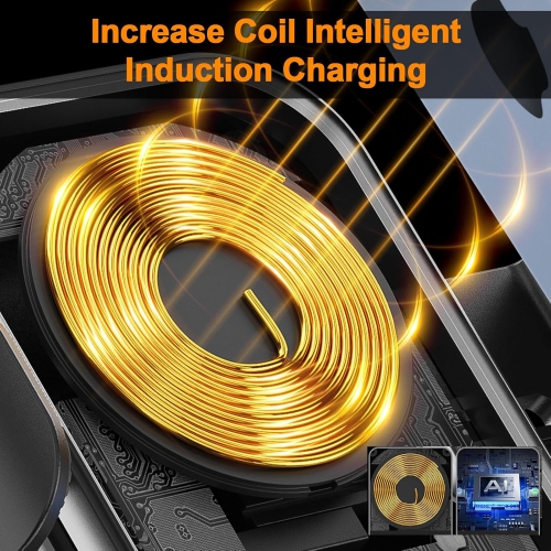 Car Phone Mount with Wireless Charging Car Phone Bracket Car Mount Phone Holder Car Phone Mount Stand with Wireless Charging Quick Charging(Black)