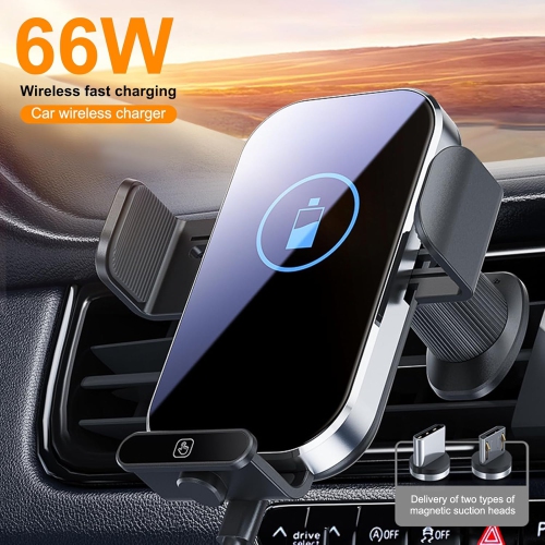 Car Phone Mount with Wireless Charging Car Phone Bracket Car Mount Phone Holder Car Phone Mount Stand with Wireless Charging Quick Charging(Silver)
