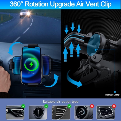 Wireless Car Charger for Samsung Galaxy Phon, 15W Fast Charging Car Mount, Car Accessories, Air Vent Charging Car Phone Holder for Galaxy Z Fold/Note