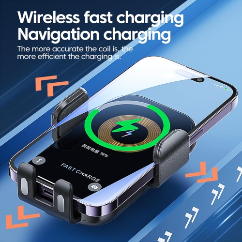 Wireless Car Charger,15W Fast Charging Auto-Clamping Wireless Car Charger Mount Air Vent Cell Phone Holder Compatible iPhone / Samsung Galaxy(Silver)