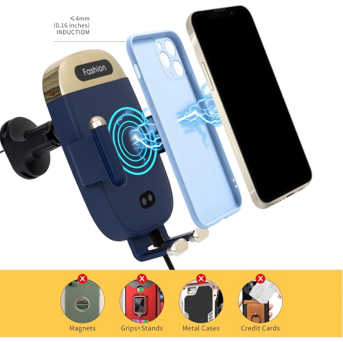Wireless Car Charger Mount,15W Qi Fast Charger, Wireless Car Charger Smart Sensor Air Vent,for iPhone, Samsungetc