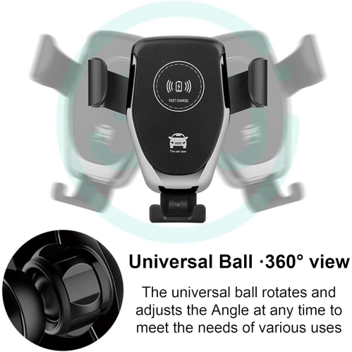 10W Car Wireless Charges Automatic Car Phone Holder for 4-6.4inch Mobile Device Fast Charging Station, Black