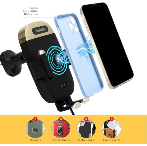 Wireless Car Charger Mount,15W Qi Fast Charger, Wireless Car Charger Smart Sensor Air Vent,for iPhone, Samsungetc